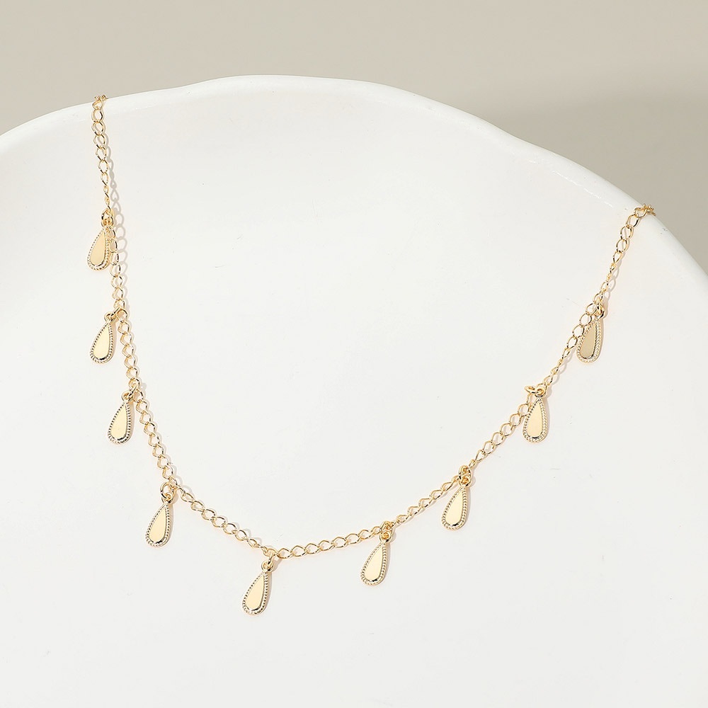 Teardrop Charm Station Necklace ✨ 18K Gold Filled (NWT)